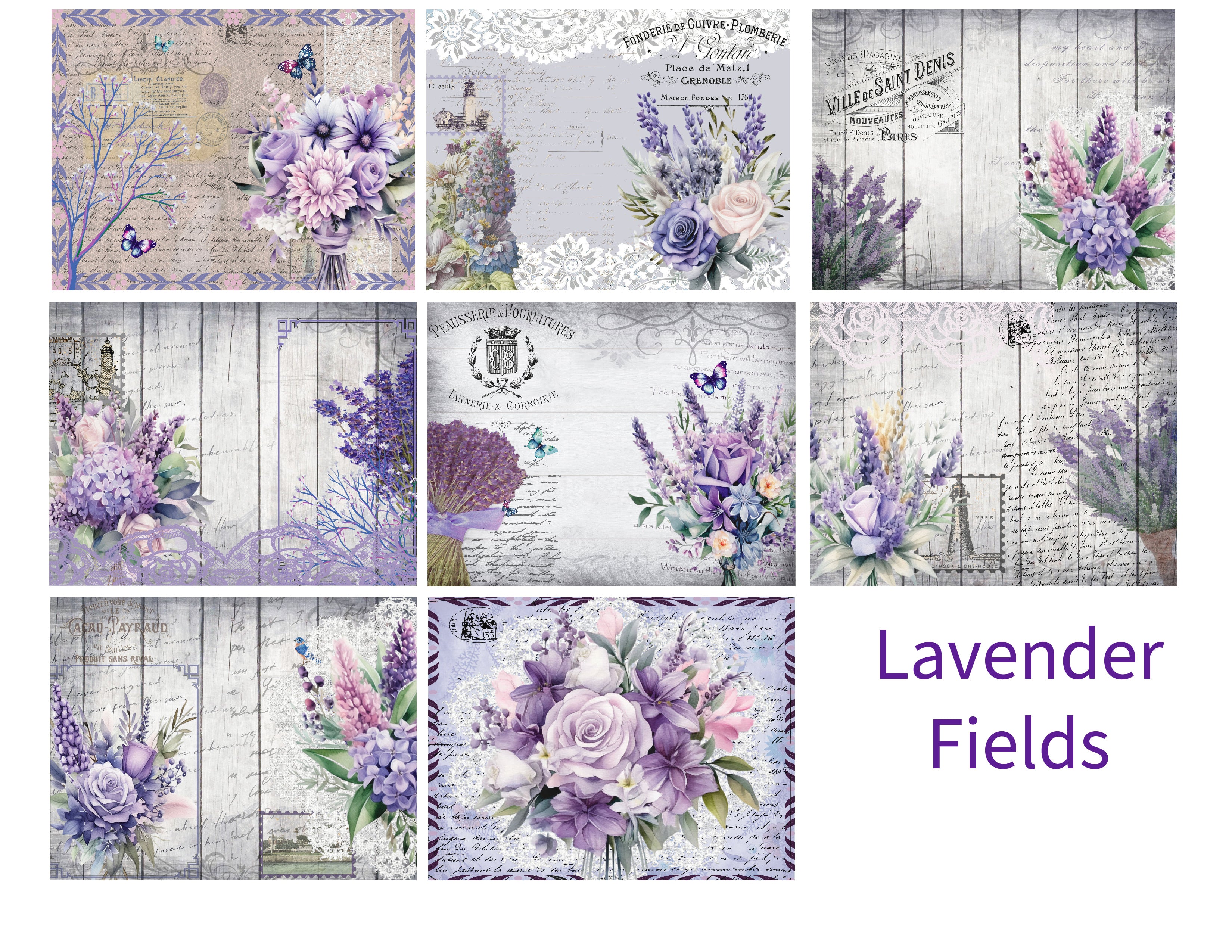 Lavender Fields Journal Kit 8 pages