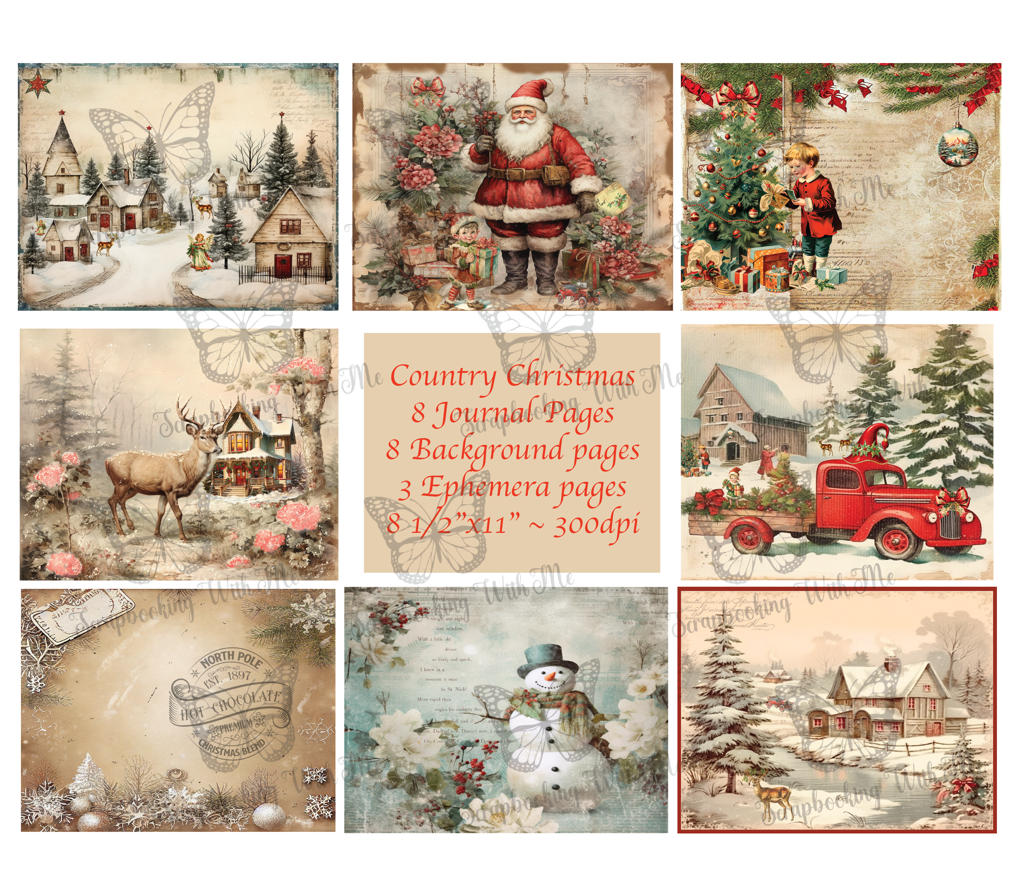 Country Christmas Kit By E ~ 19 Digital sheets