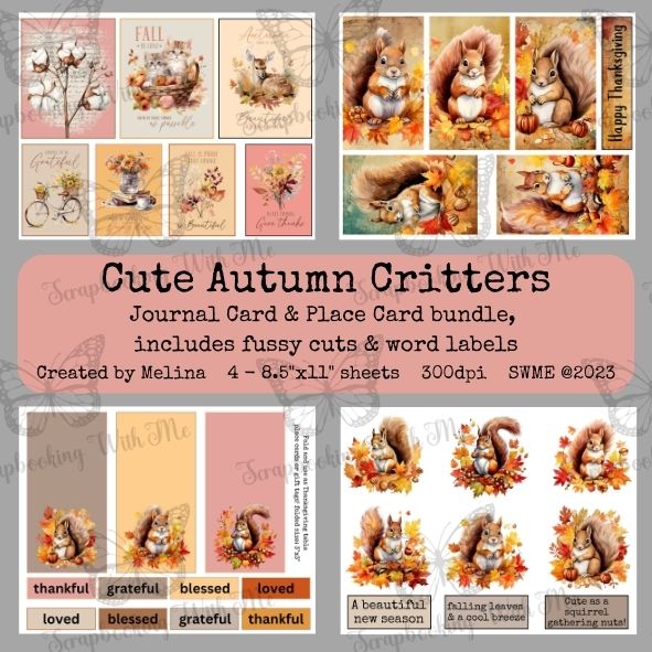 Cute Autumn Critters by M - 4 digital Pages