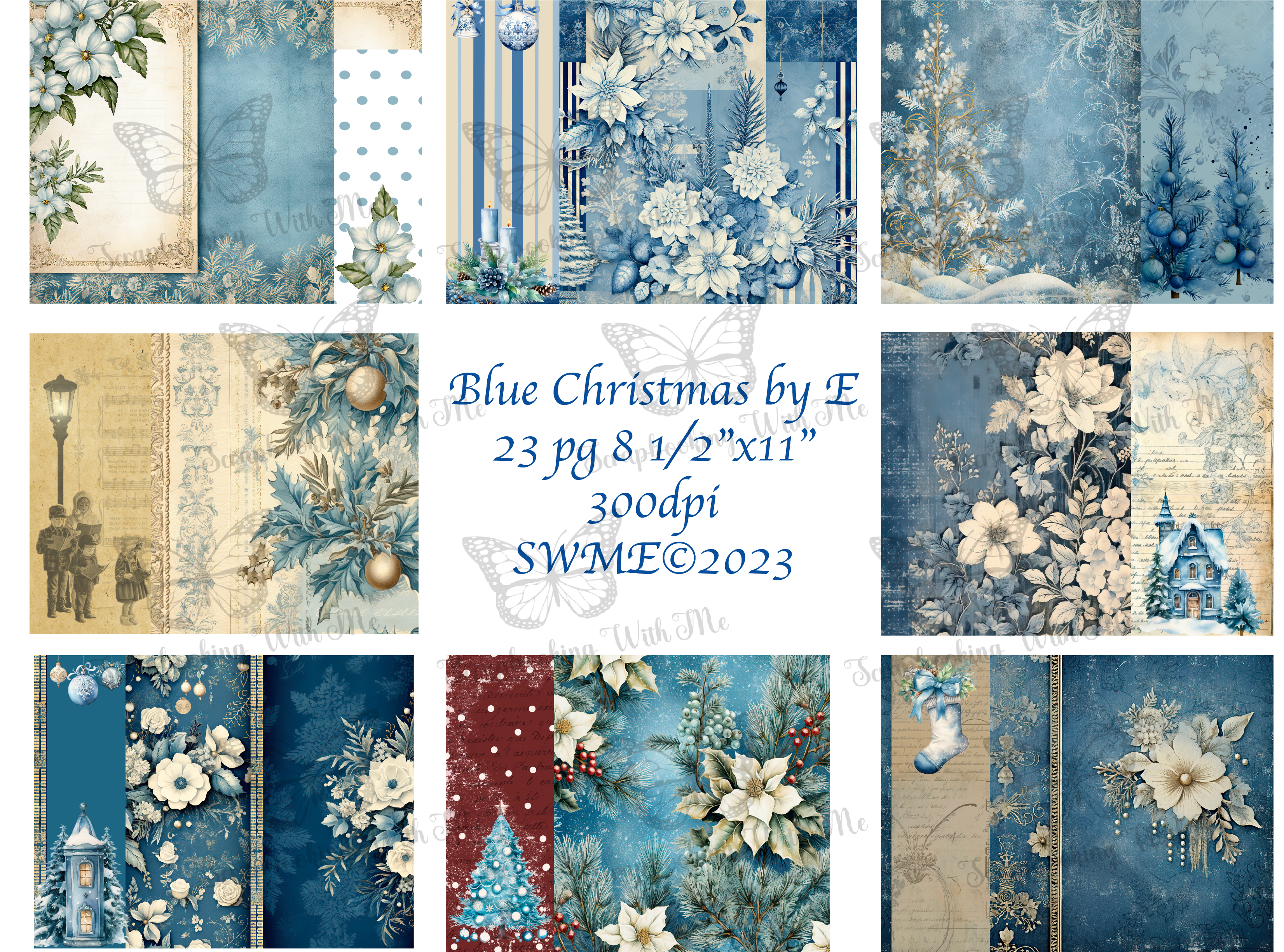 Blue Christmas Digital by E ~ 23 pgs