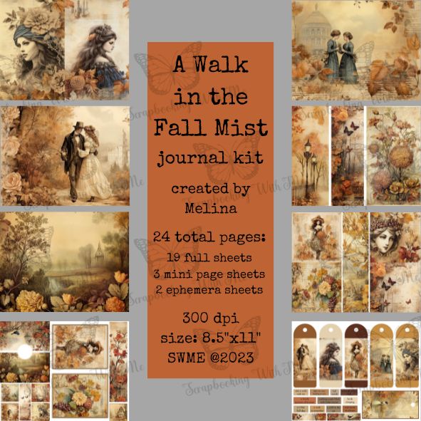 A Walk in the Fall Mist Digital Kit by M - 24 pgs (3 files) **Please order separately from physical items**