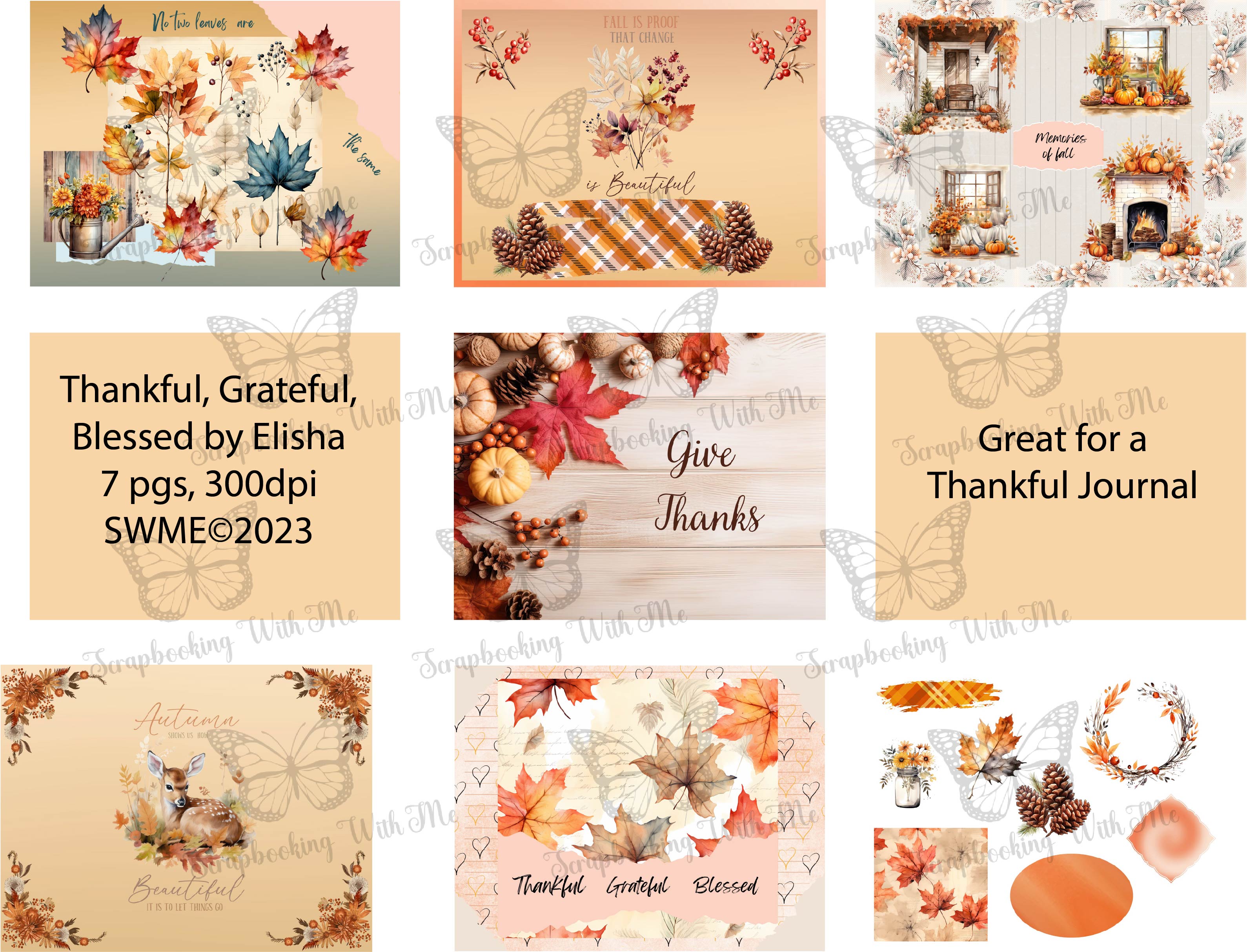 Thankful Grateful Blessed digital by EL