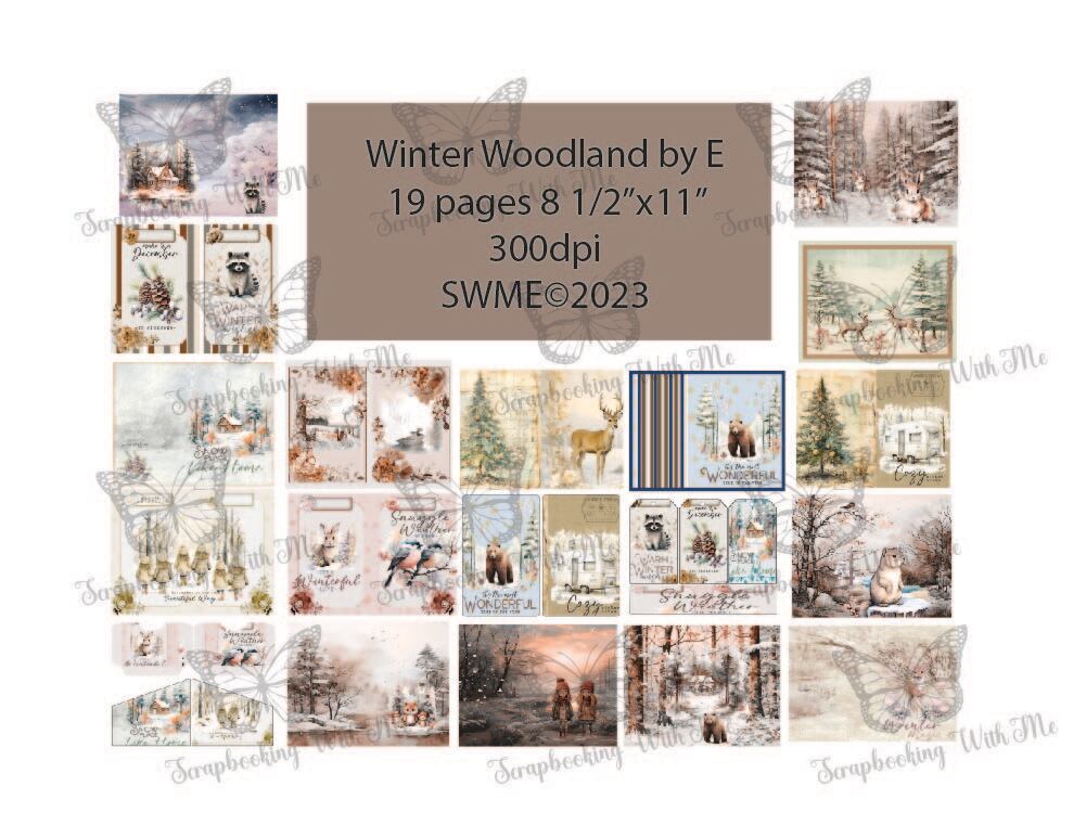 Winter Woodland by E 19 pages w/ephemera