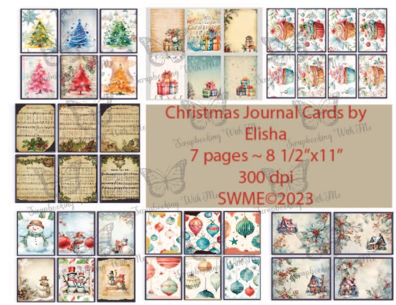 Christmas Journal Cards by Elisha 7 Digital pages