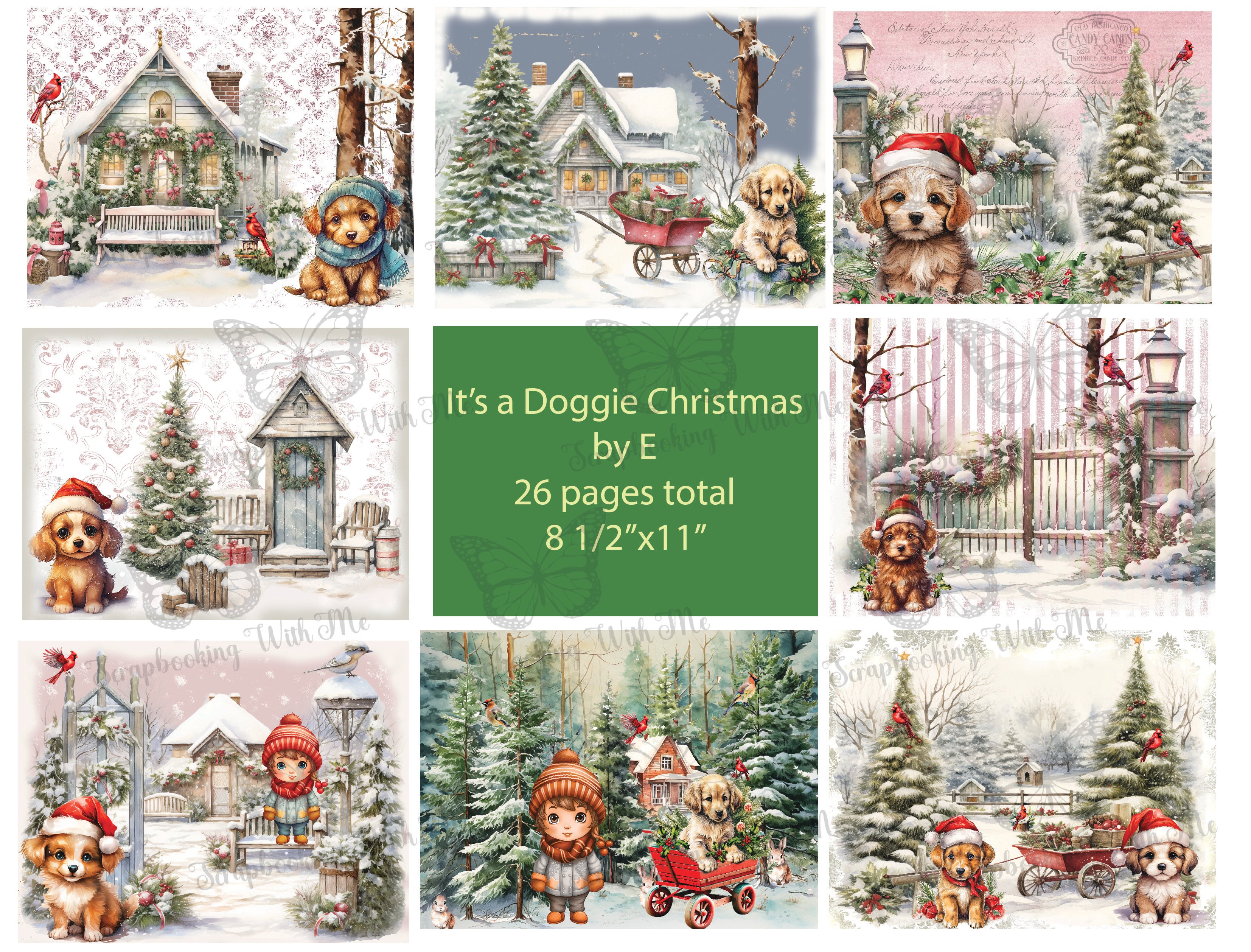 It's a Doggie Christmas by E, 26 pages including a tag journal