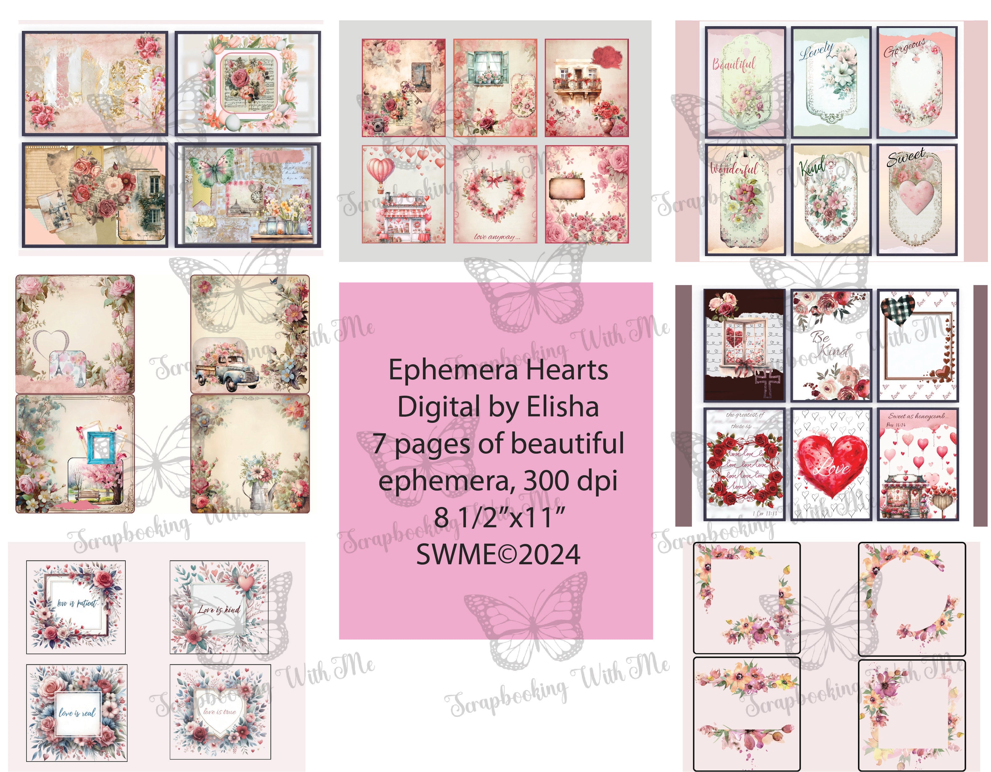 Ephemera Hearts digital by Elisha
