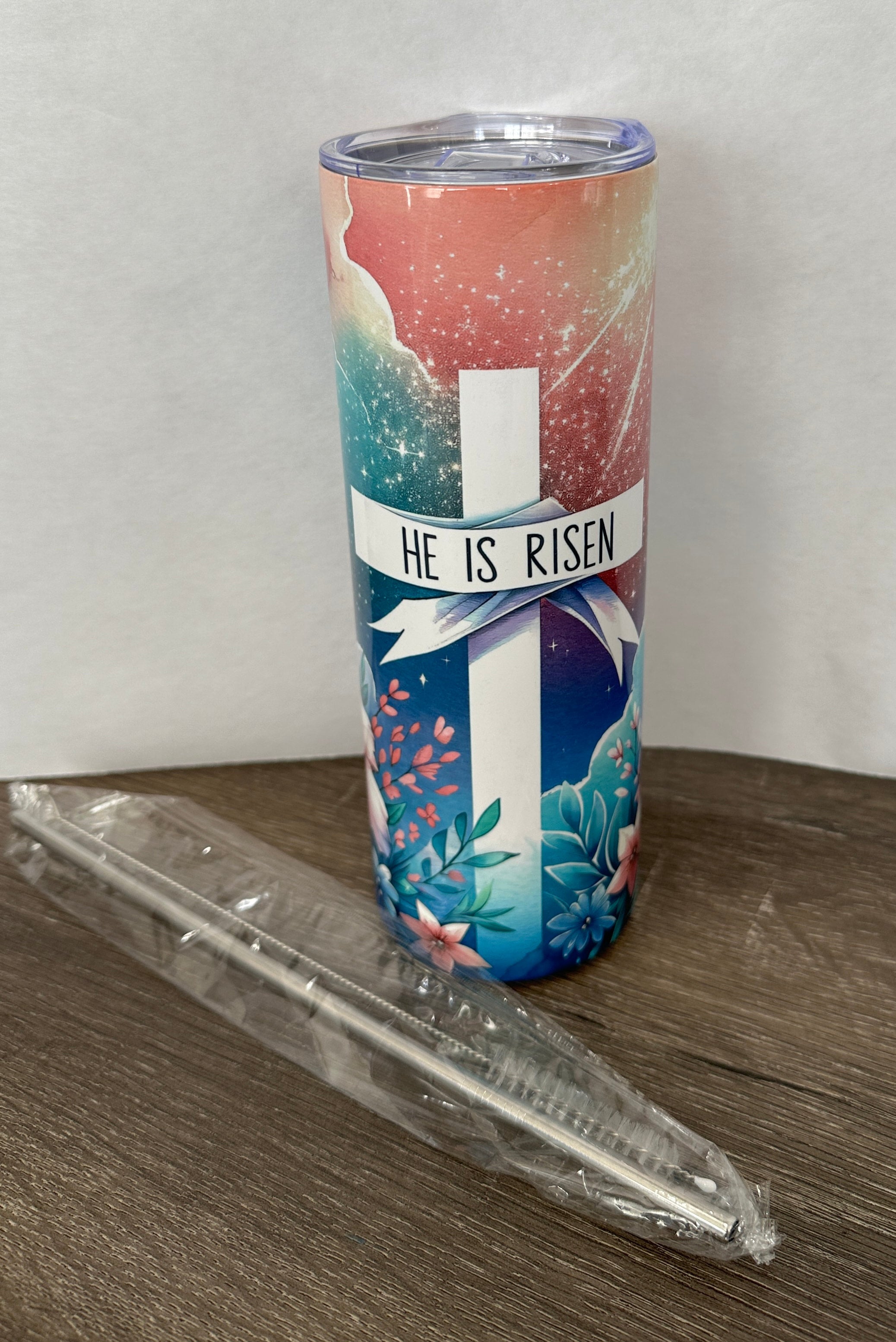 Custom Stainless-Steel Tumbler "He is Risen"  20oz