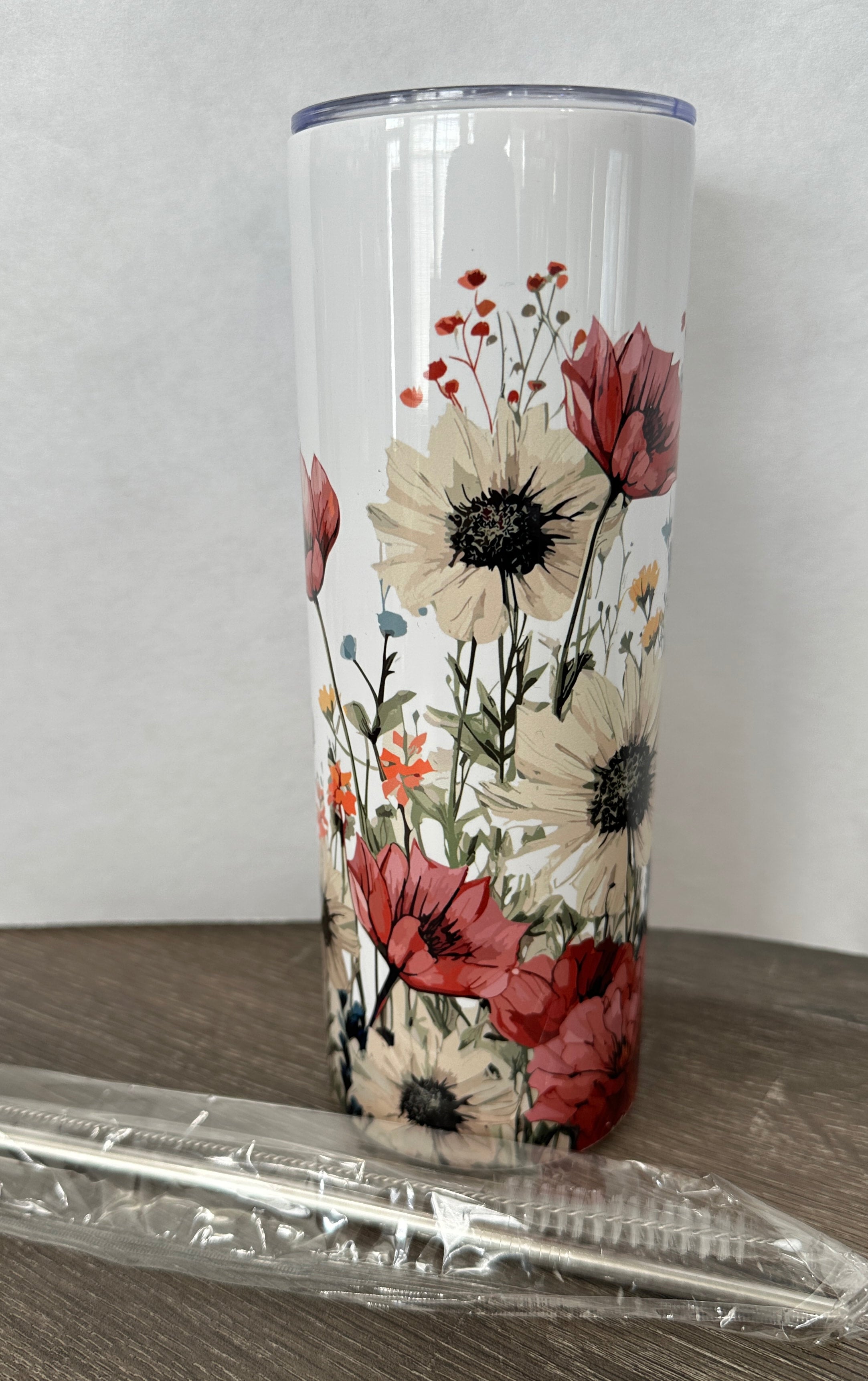 Custom Stainless-Steel Tumbler "Wildflowers"  20oz