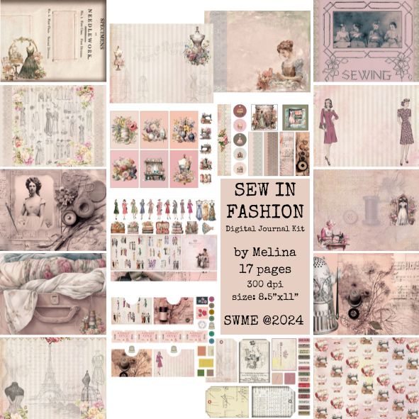 Sew in Fashion Journal Kit - 17 pg digital by M