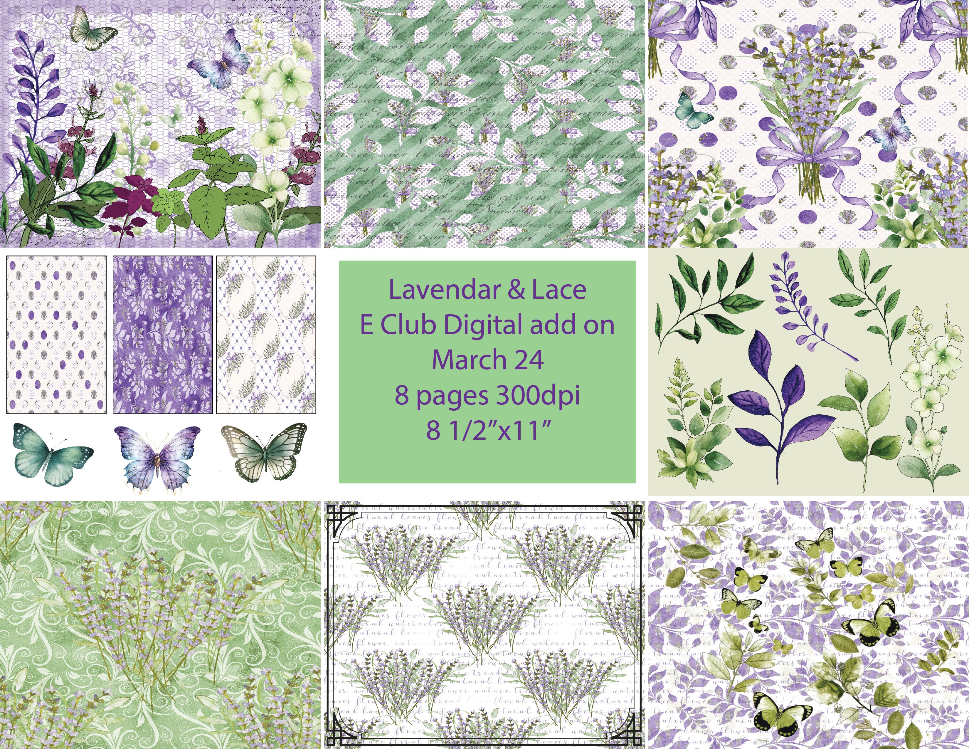 Lavendar & Lace March E Club Digitals