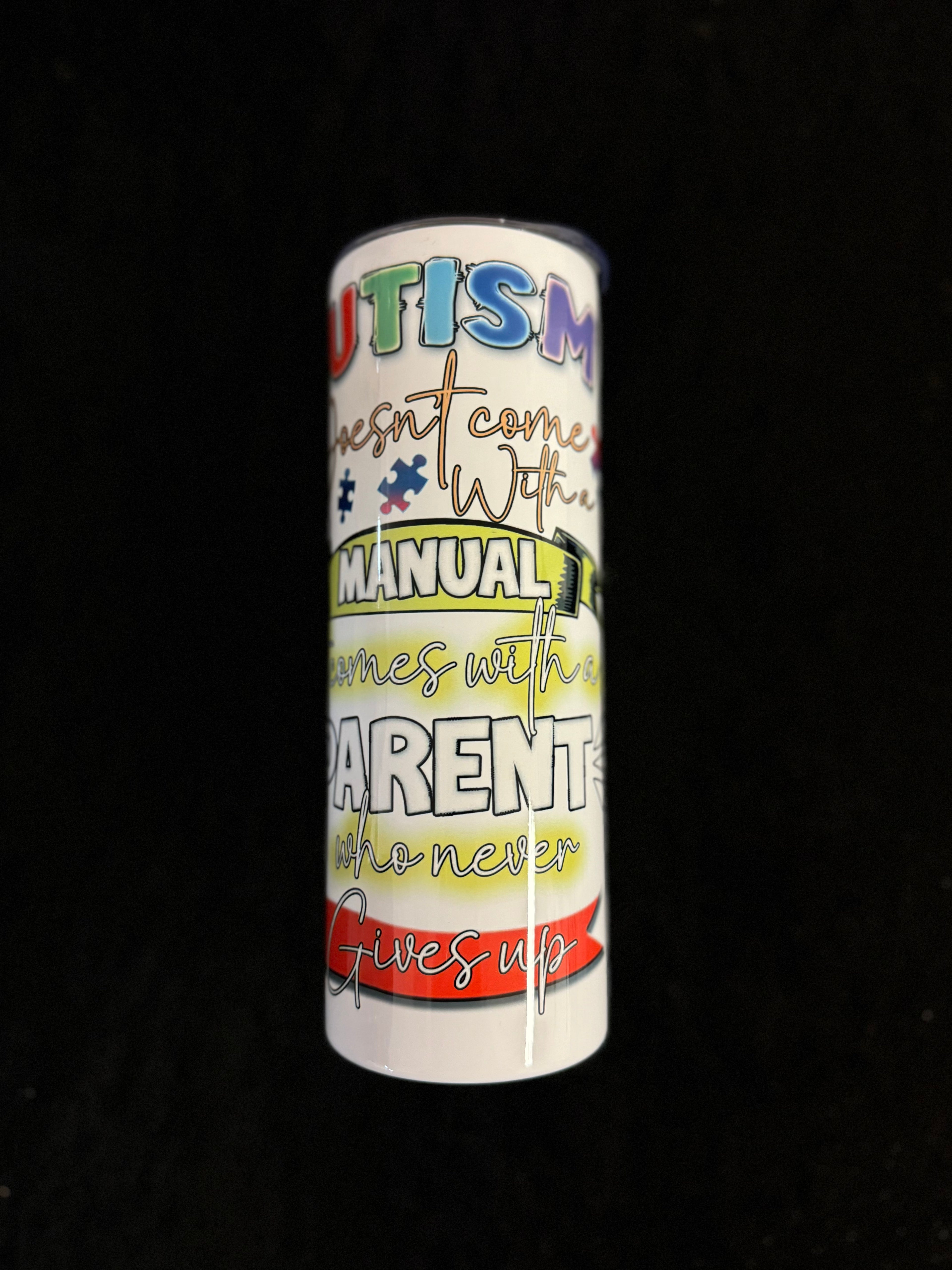 Custom Made Stainless-Steel Tumbler "Autism Manual"  20oz