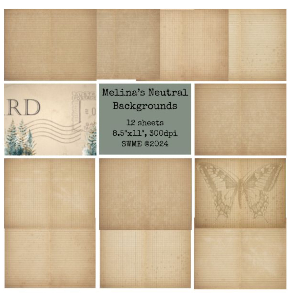 PRINT AND SHIP Backgounds pages 12 pages by M