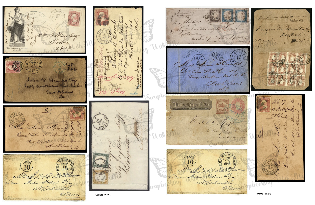PRINT AND SHIP Vintage Envelopes 4 pgs front and back  12 envelope covers