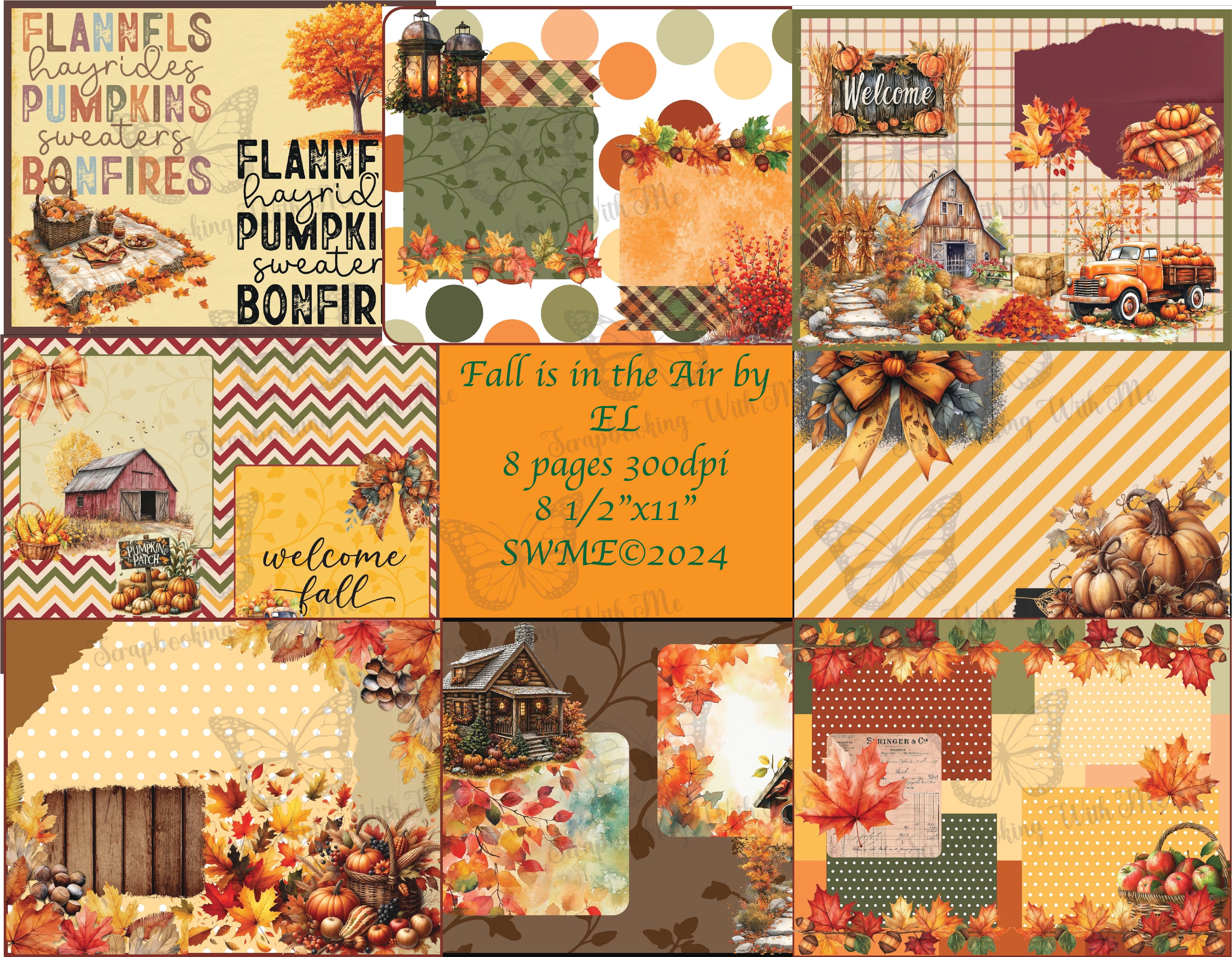 Fall is in the Air by Elisha ~ 8 digital pages