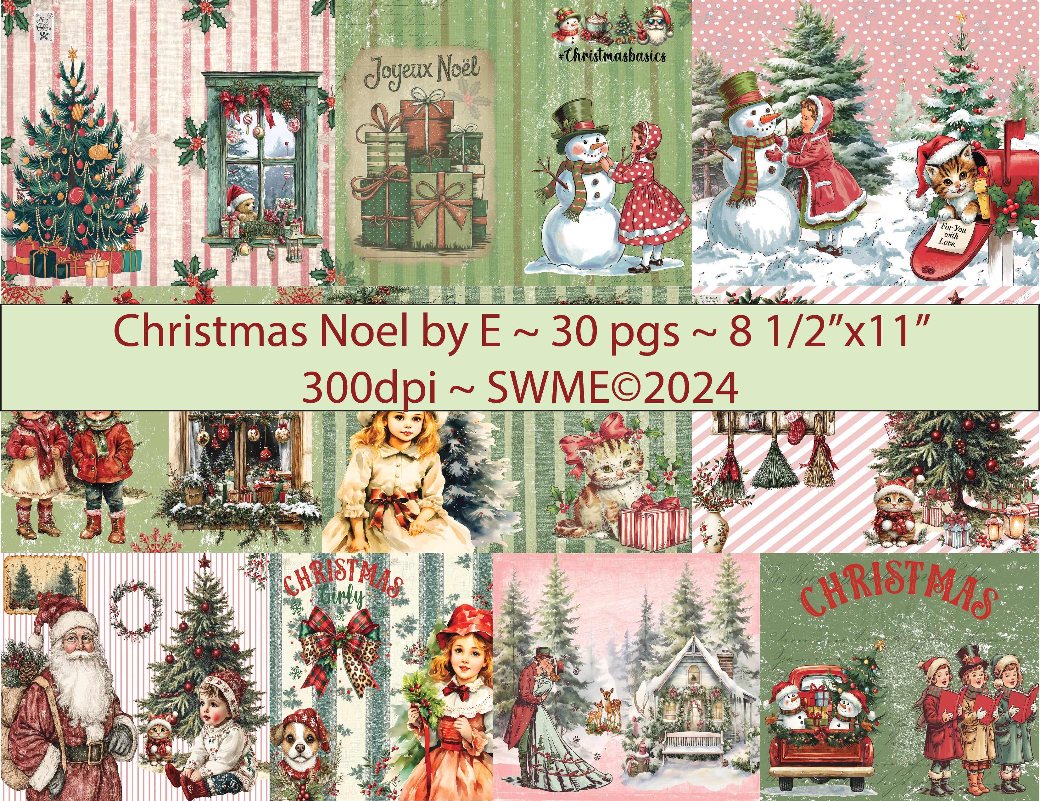 PRINT AND SHIP! Christmas Noel by E ~ 30 pages