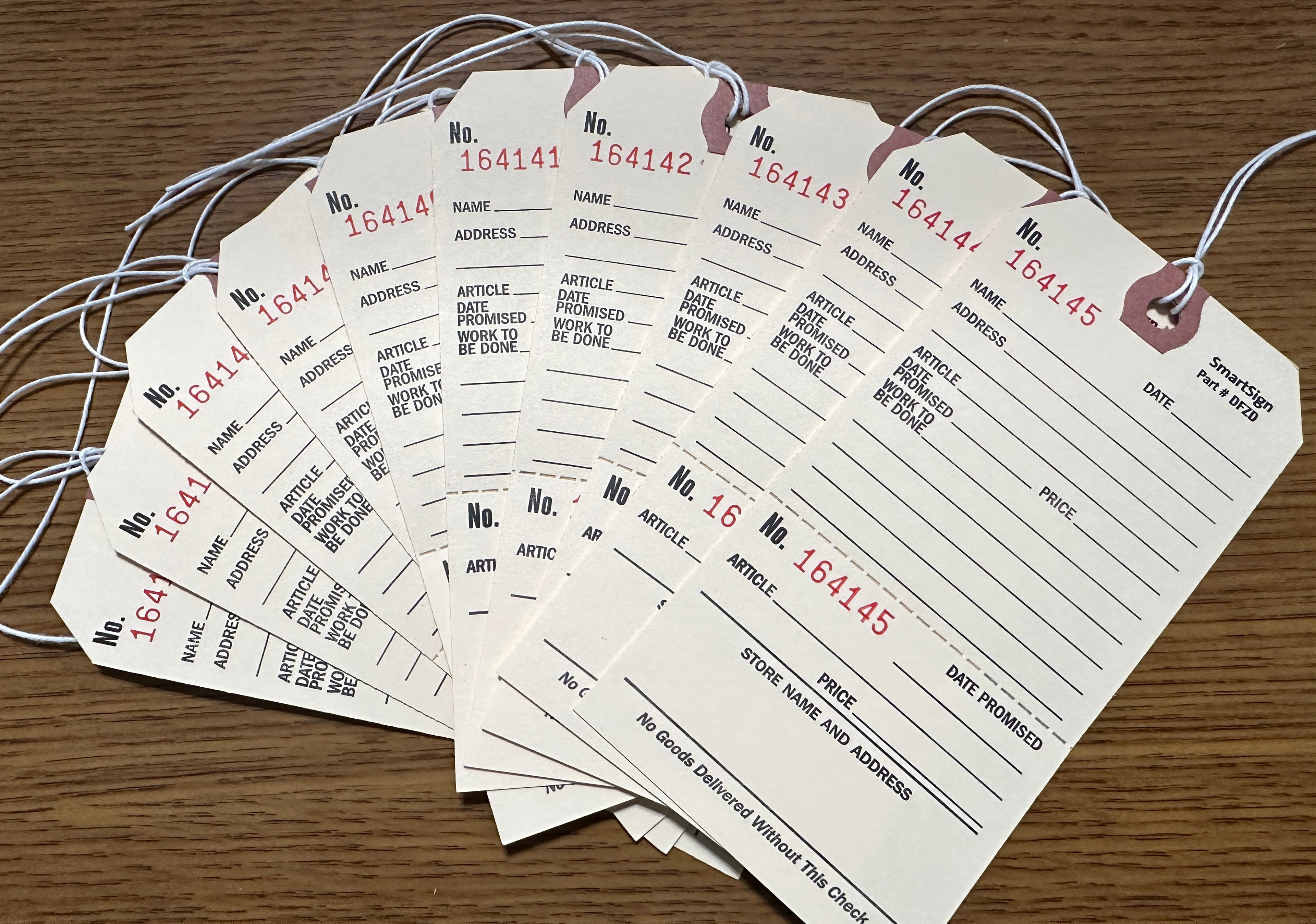 10 Manila Repair tags with string and detachable bottom size 2 5/8"x5 1/4" | Labels & Tags