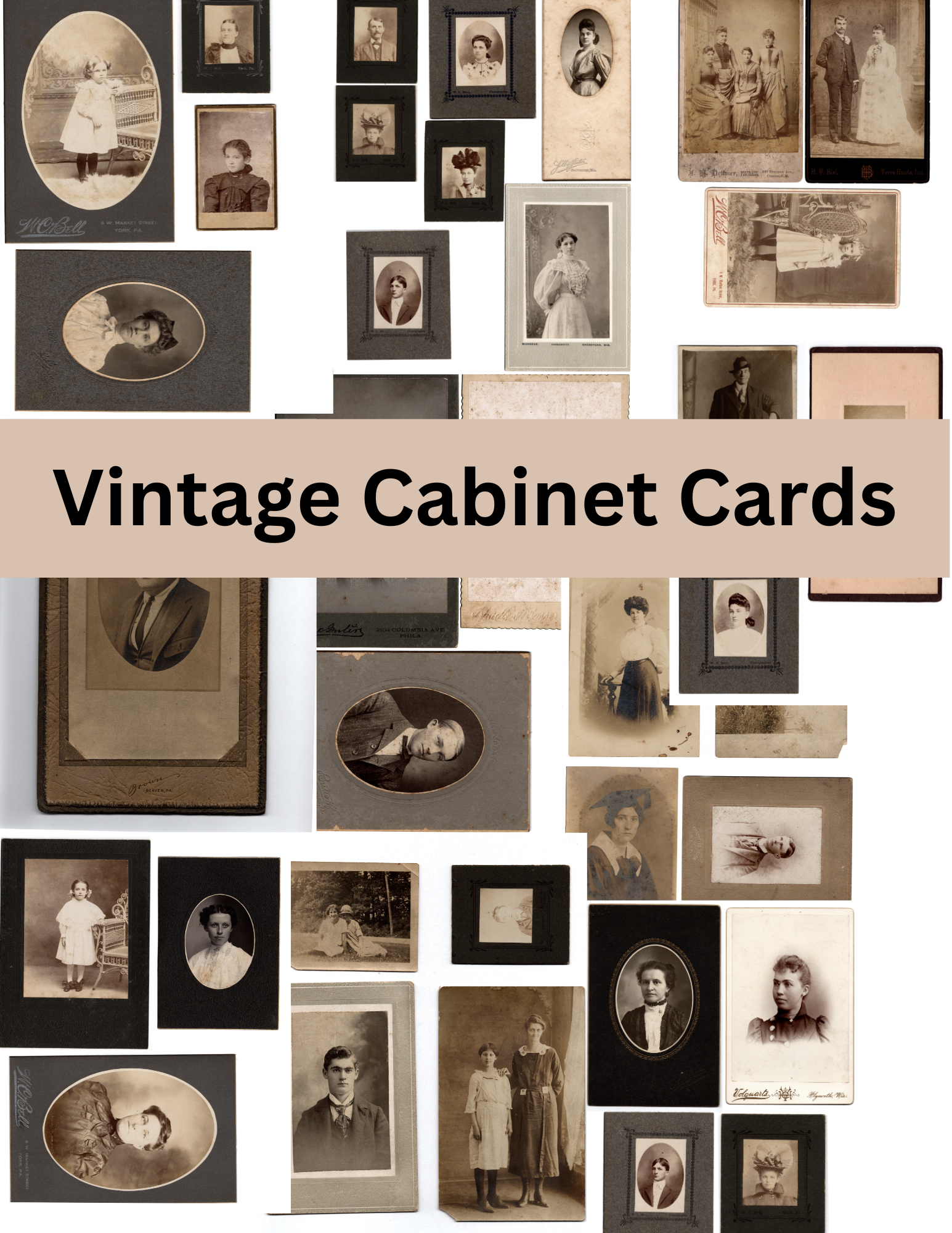 PRINT & SHIP Vintage Cabinet Cards From my originals from my stash 10 pages