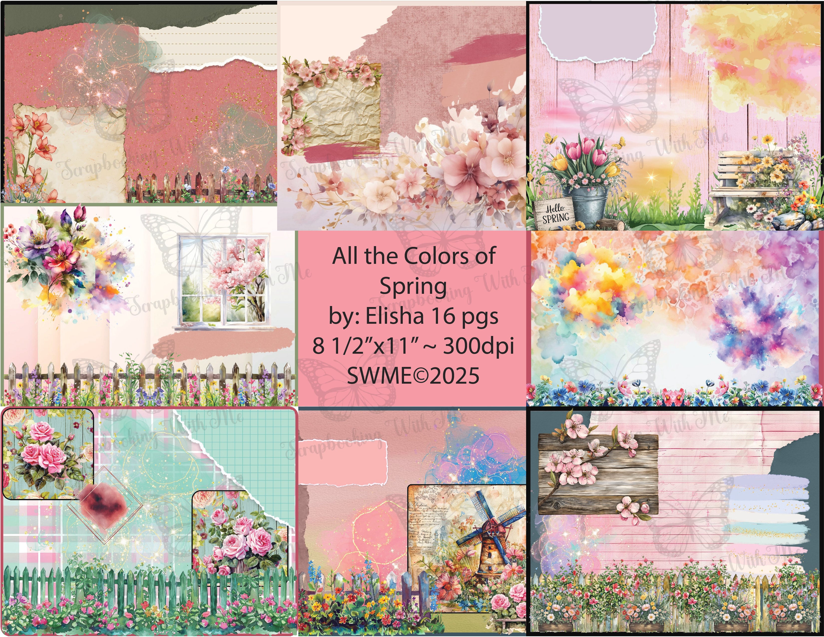 All the Colors of Spring by Elisha 16 page Digital w/backgrounds