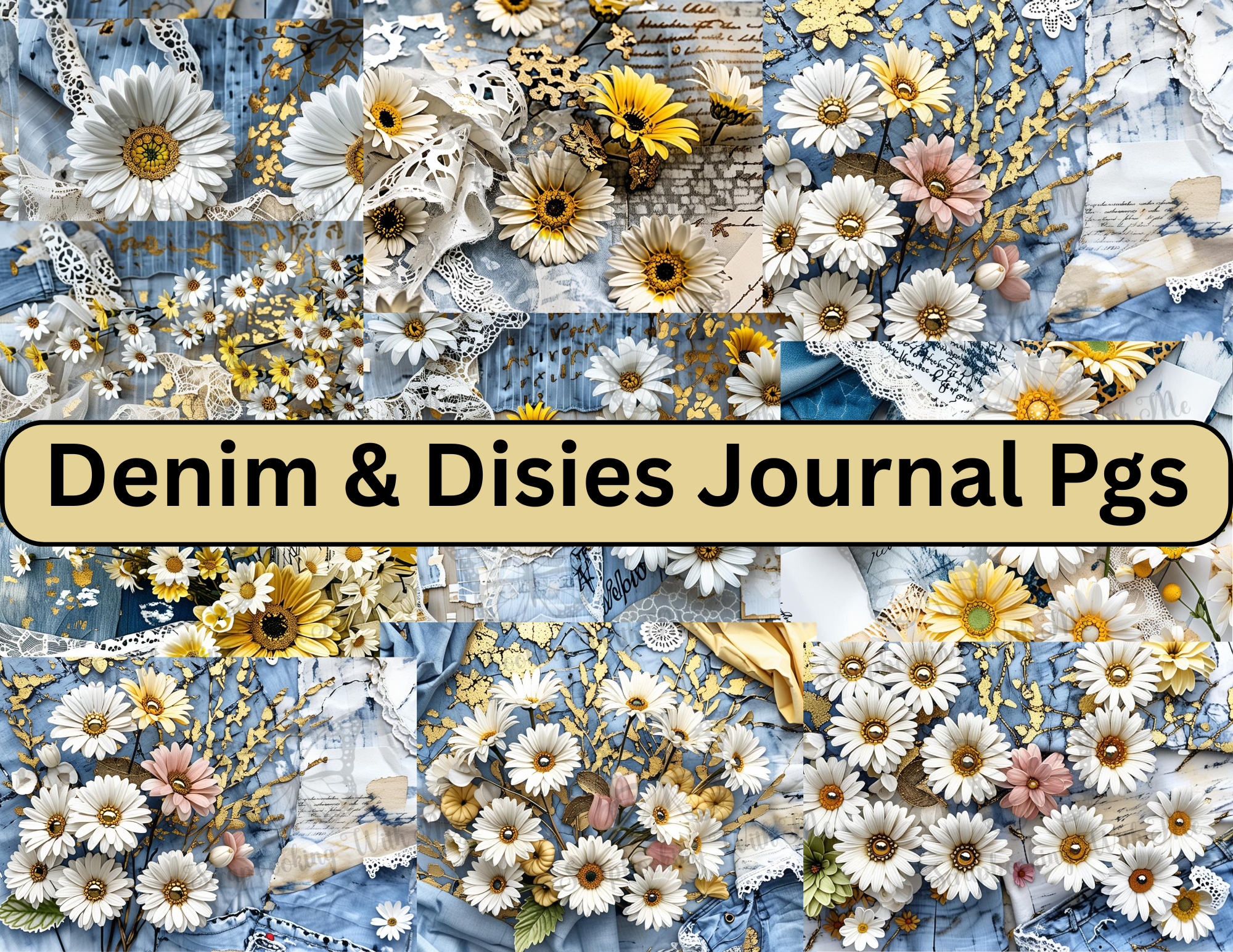 PRINT & SHIP Denim & Daisies Journal Page | 46 pages by E