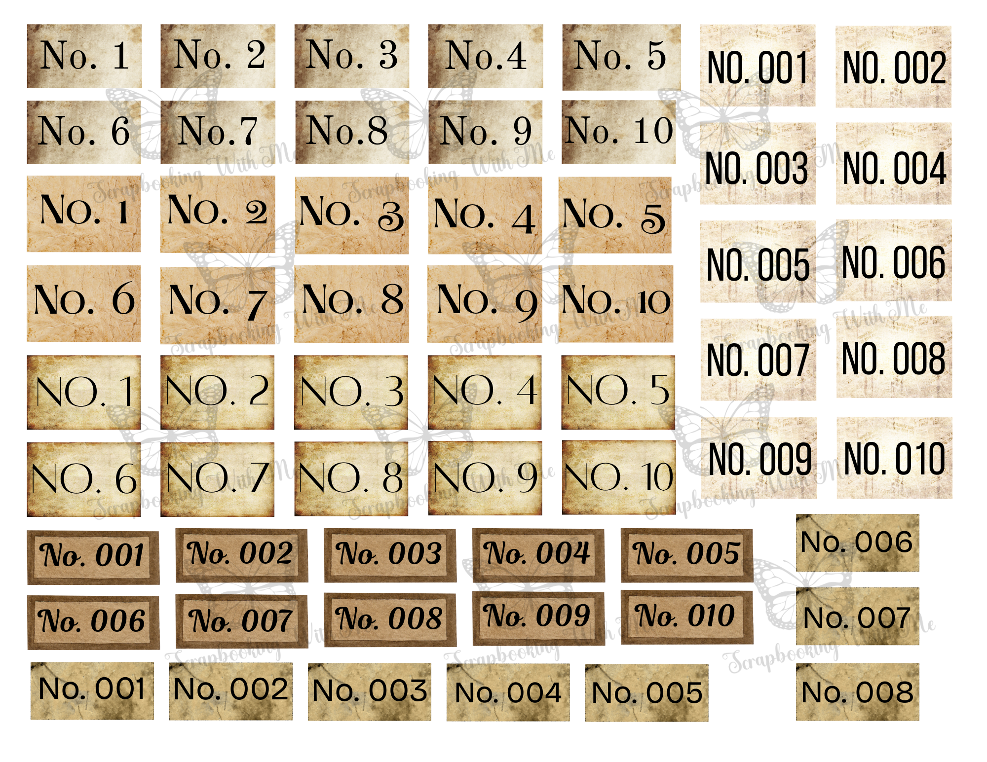 Print & Ship numbers in various colors  ~ 4 pages - by Bethany
