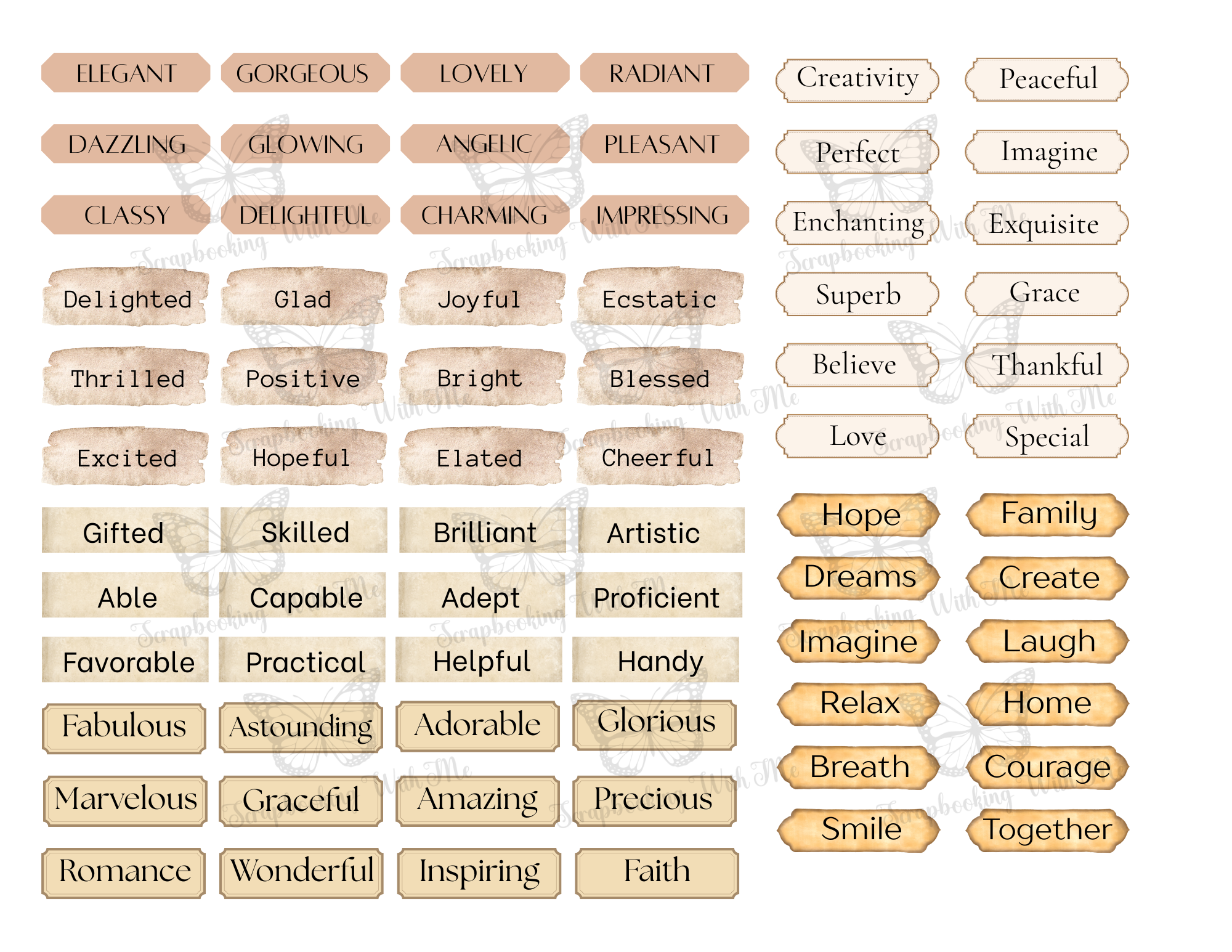 Miscellaneous Word Labels by Bethany Digital Download