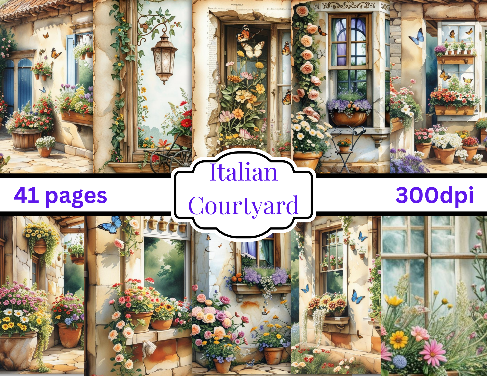 ITALIAN COURTYARD DIGITAL DOWNLOAD 41 PAGES
