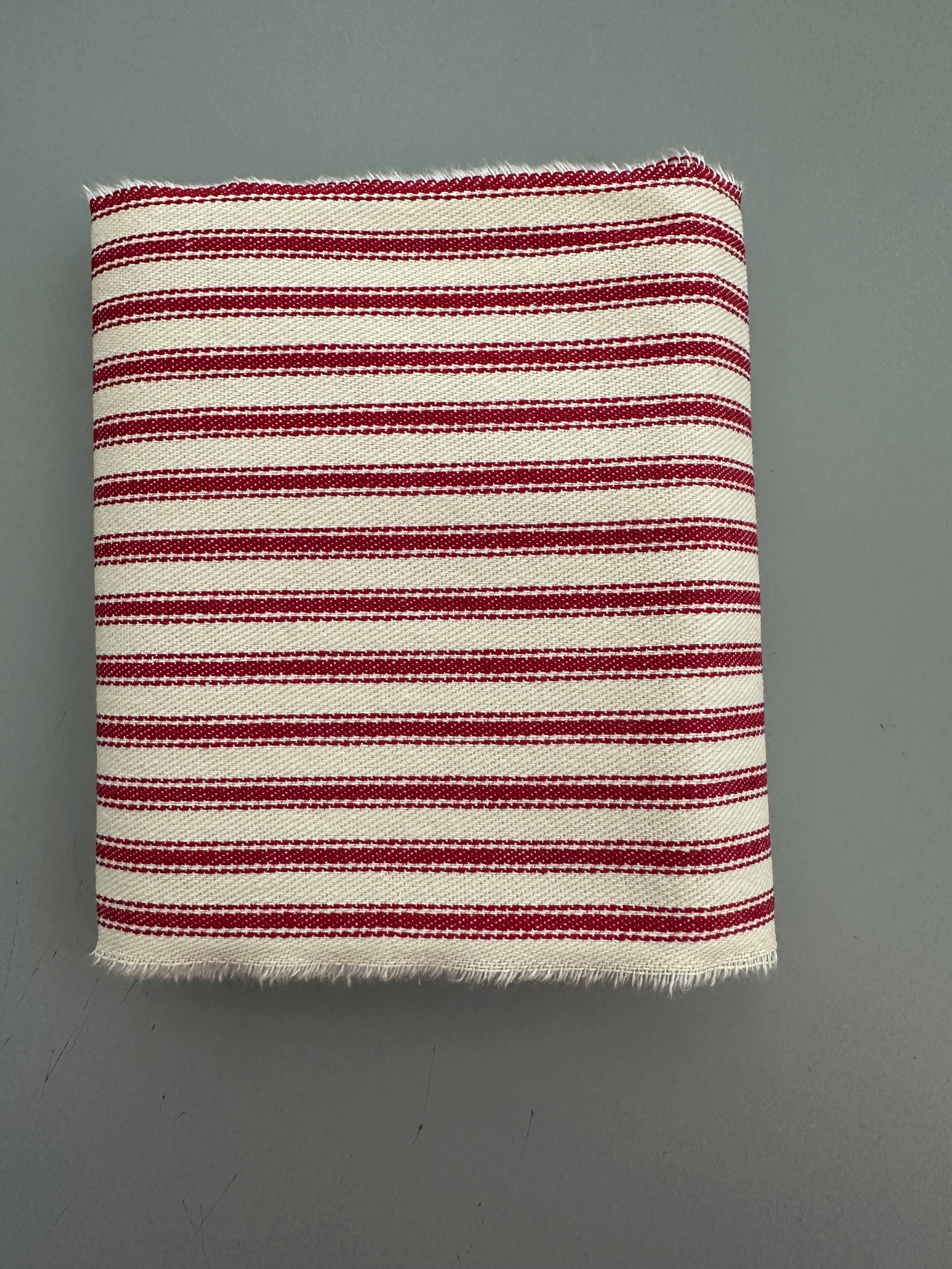 FABRIC Ticking in Red 5”x36”