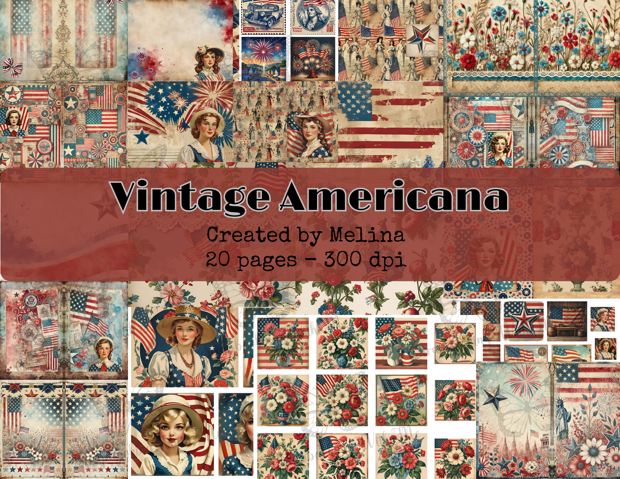 PRINT & SHIP Journal Pages | Vintage Americana 36 pages | by M
