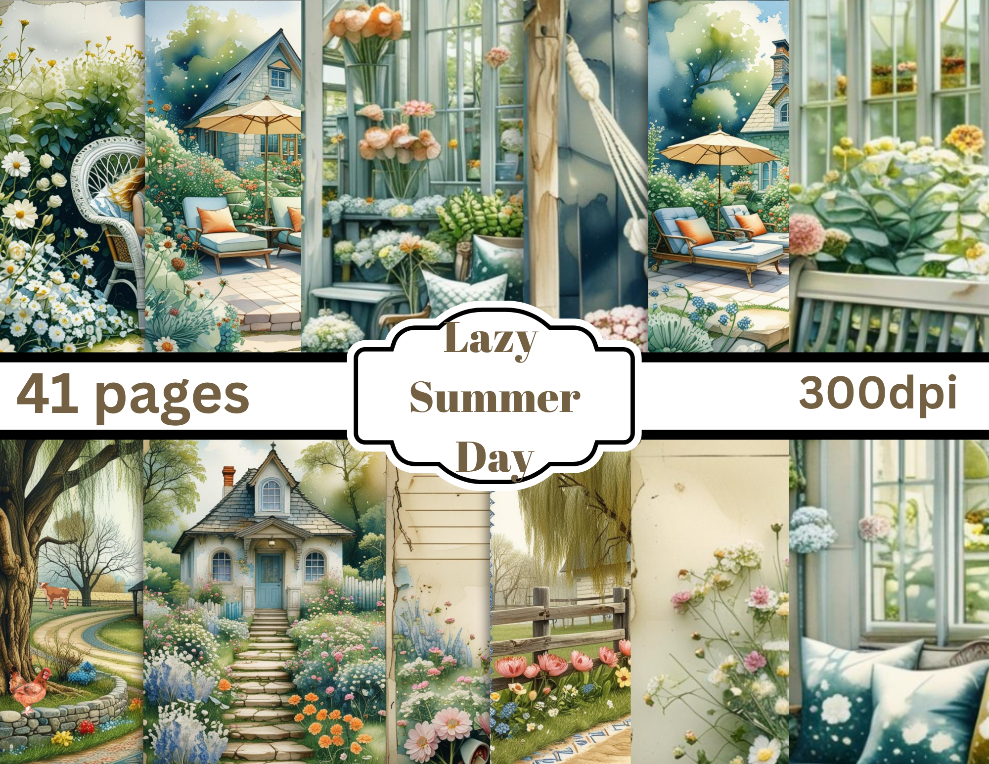 PRINT & SHIP Lazy Summer Days 41 pages by E