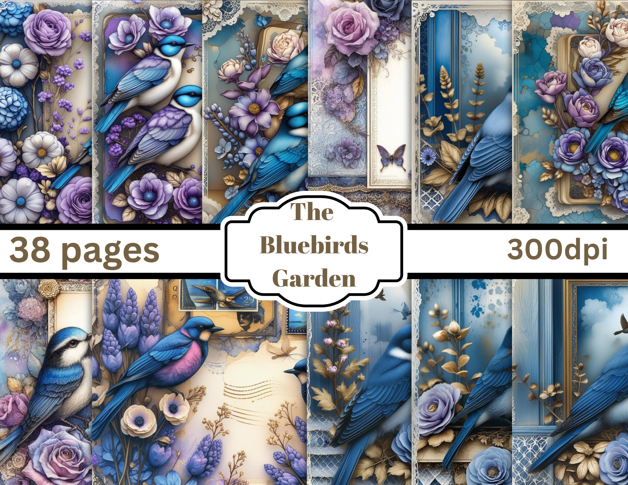 PRINT & SHIP The Bluebirds Garden 38 pg
