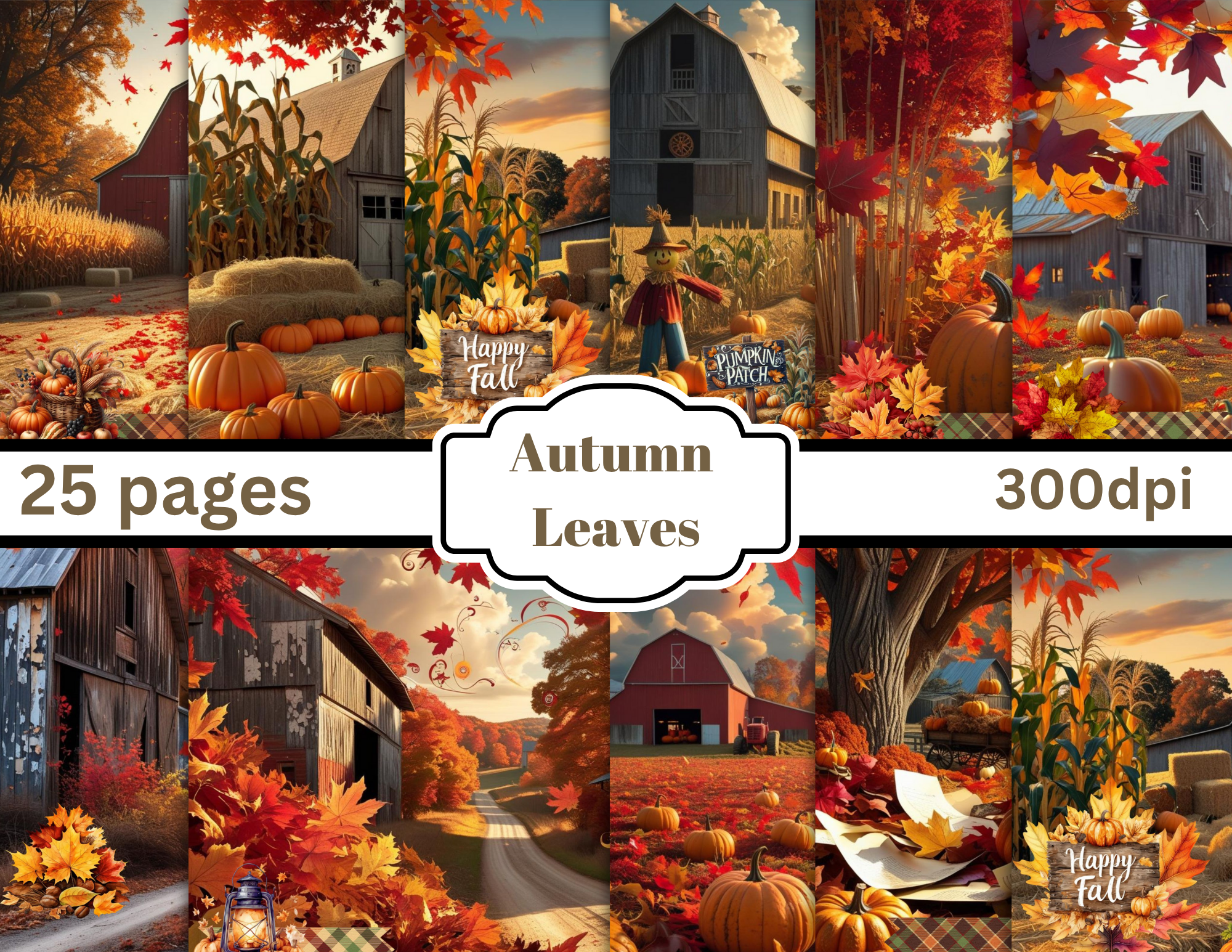 Autumn Leaves 25 page Digital Created by Elisha