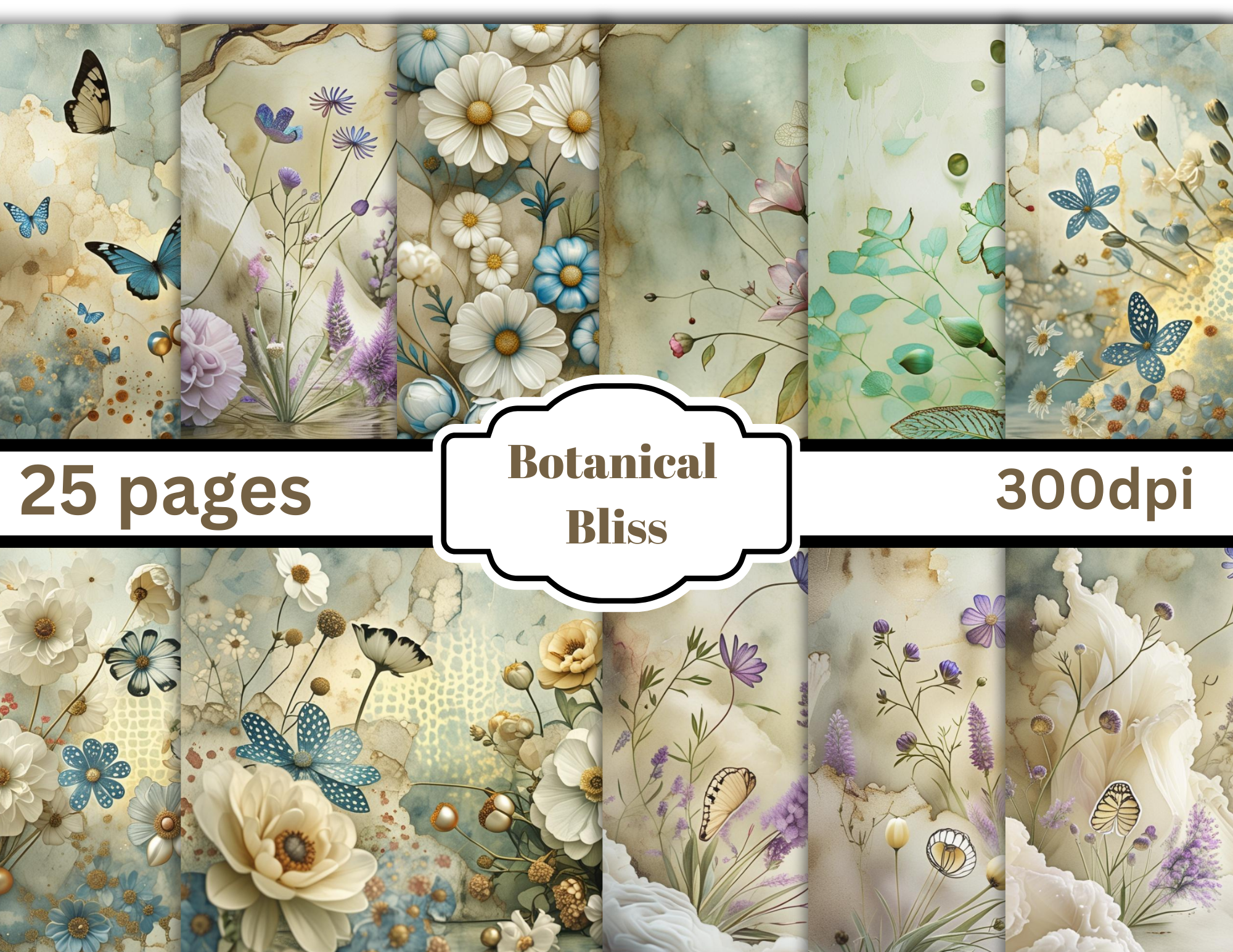 Print & Ship Botanical Bliss Digital Download by E 25 pages