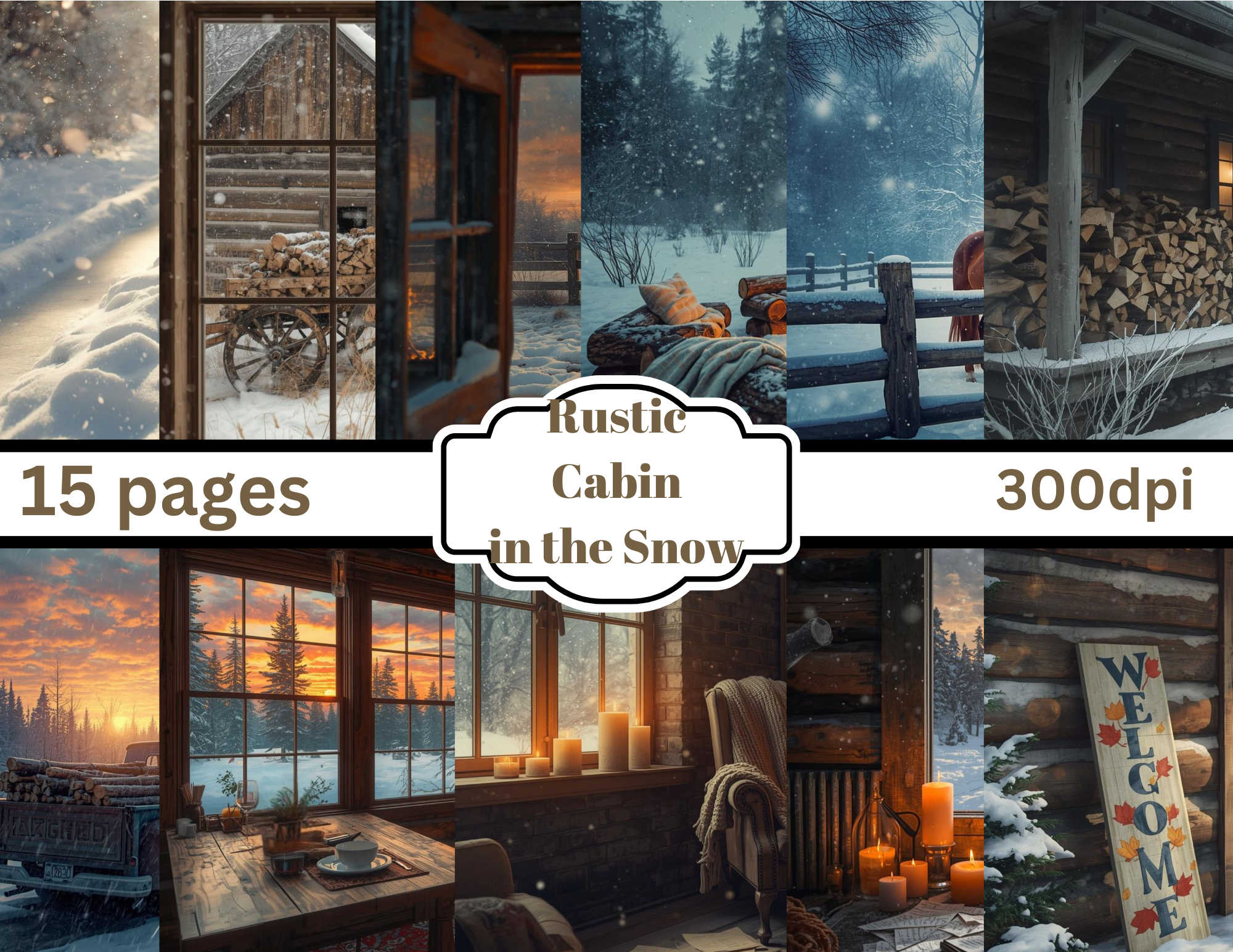 Rustic Cabin in the Snow digital download by Elisha 15 pages **order separately**