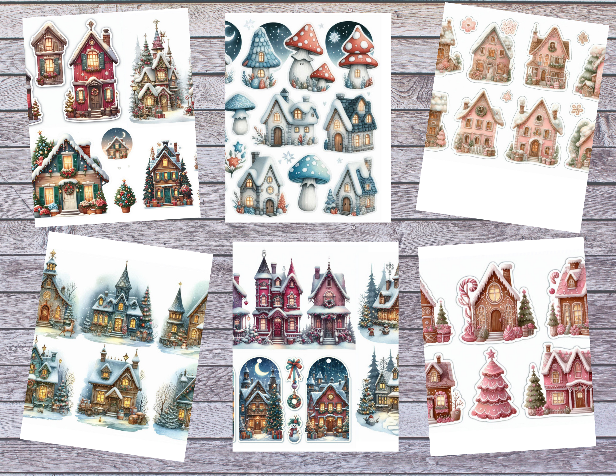PRINT AND SHIP Christmas fussy Cuts by E 10 pages