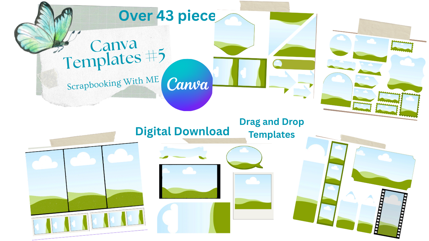 Full five pages of templates Drag and Drop over 43 total