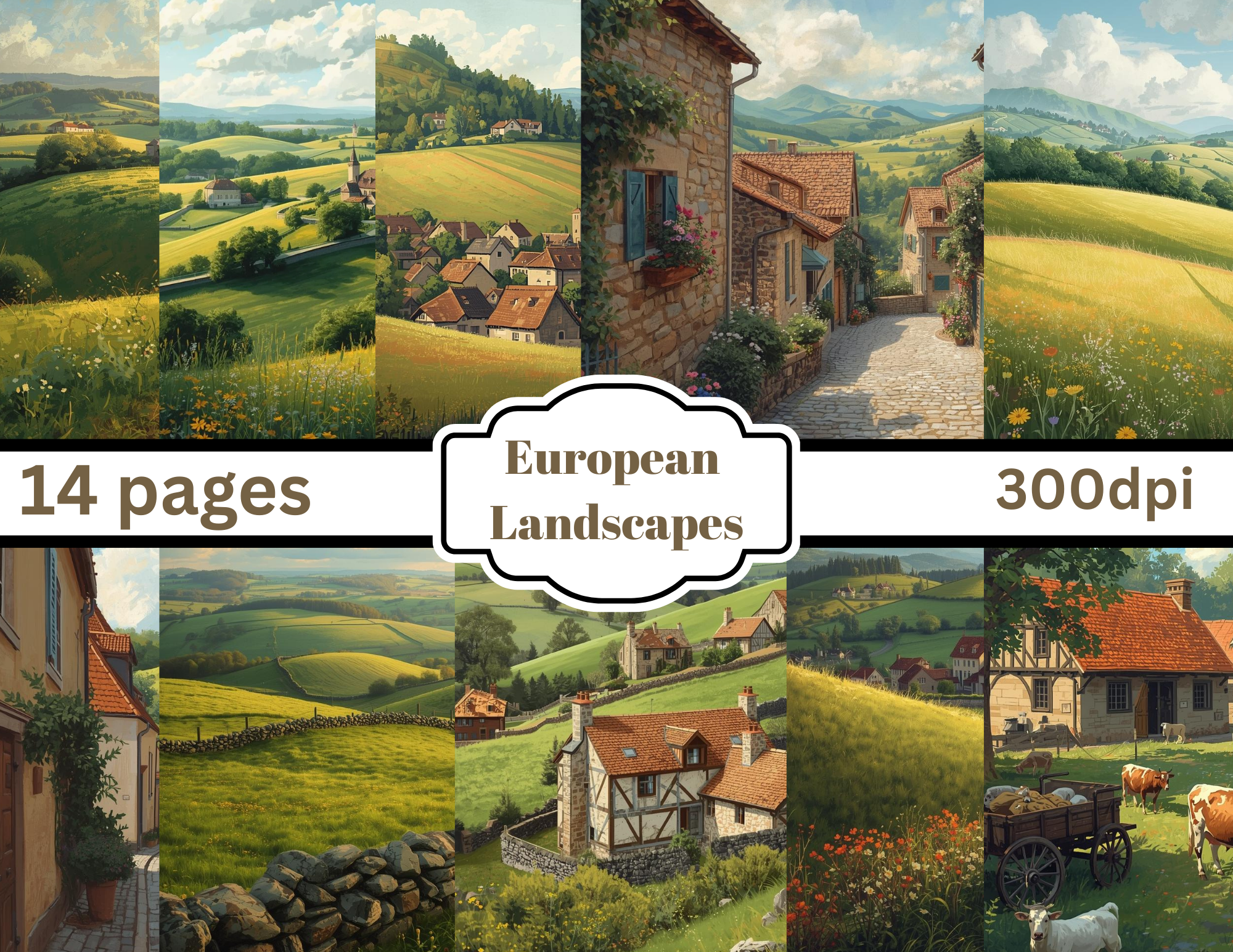 PRINT AND SHIP European Landscapes 28 pg by Elisha
