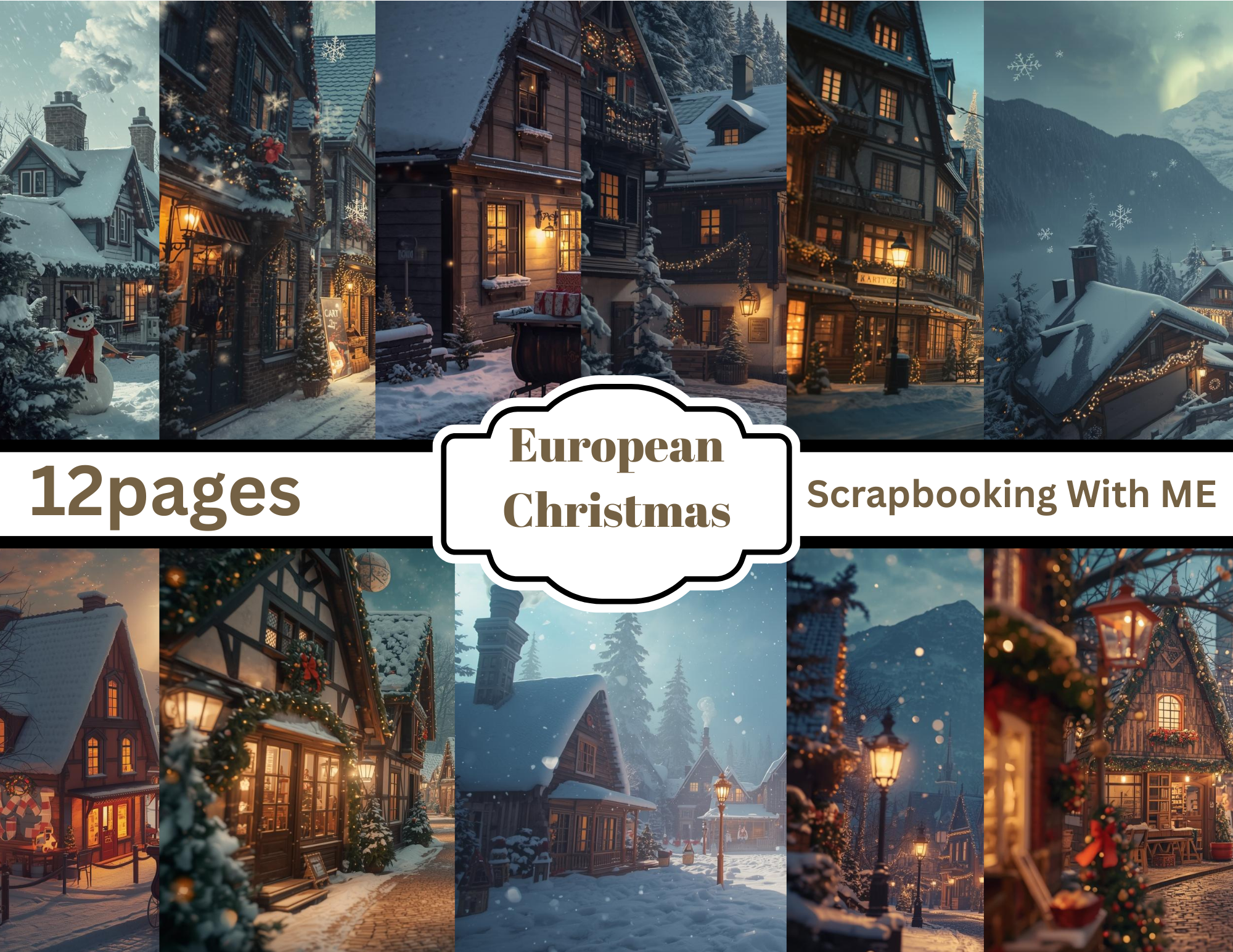 Print and Ship European Christmas digital download 25 pages by Elisha