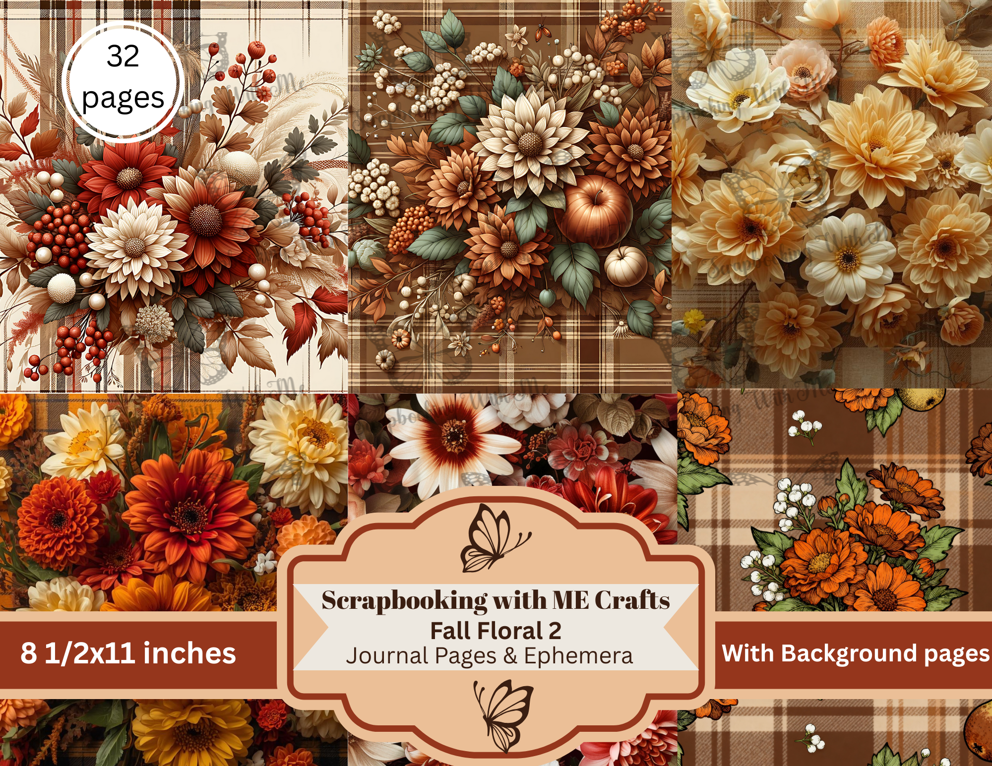 Fall Floral 2 ~ 32 pages Digital Download by E