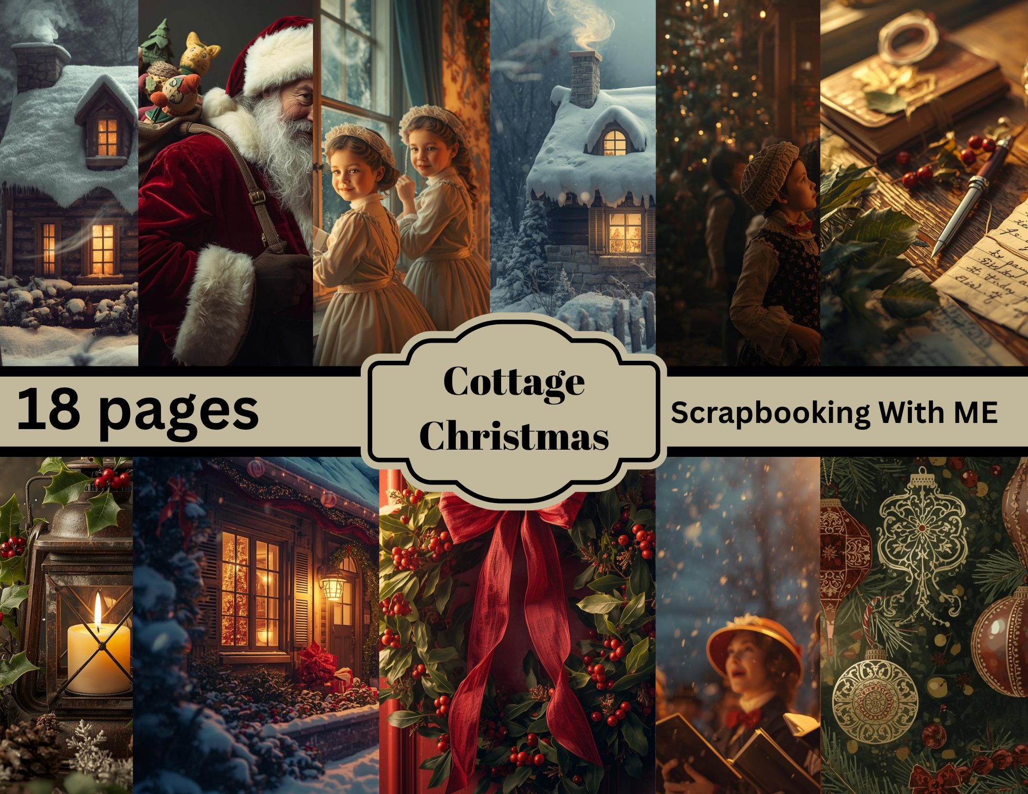 PRINT & SHIP Cottage Christmas by E  36 pages